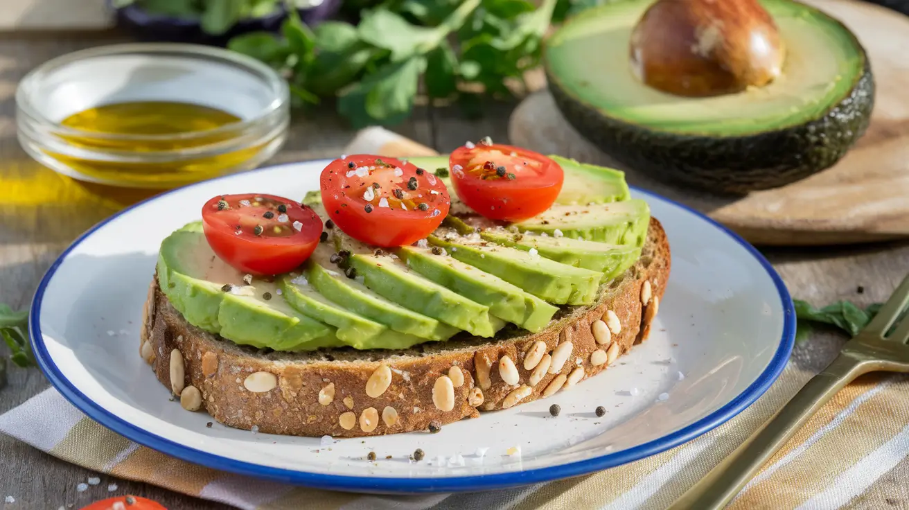 A beautifully arranged plate of avocado toast