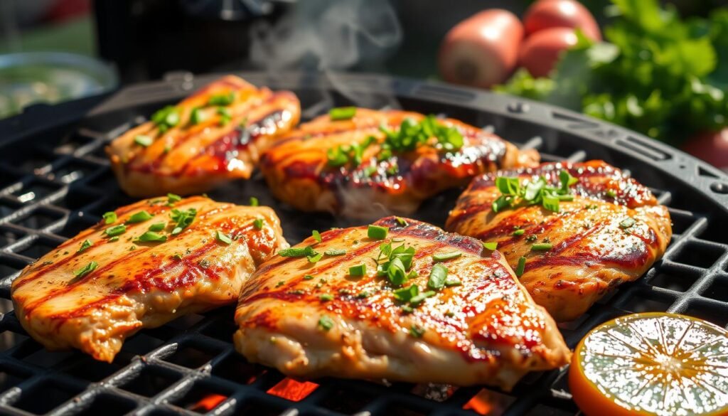 grilling chicken